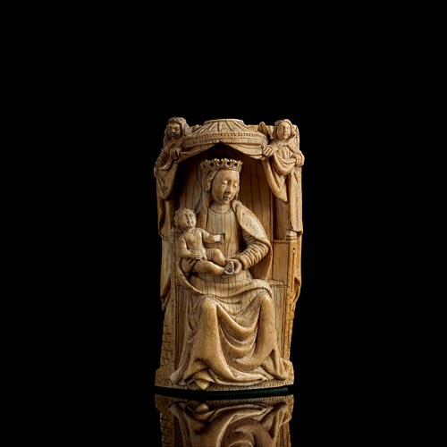 Virgin and Child seated under a canopy